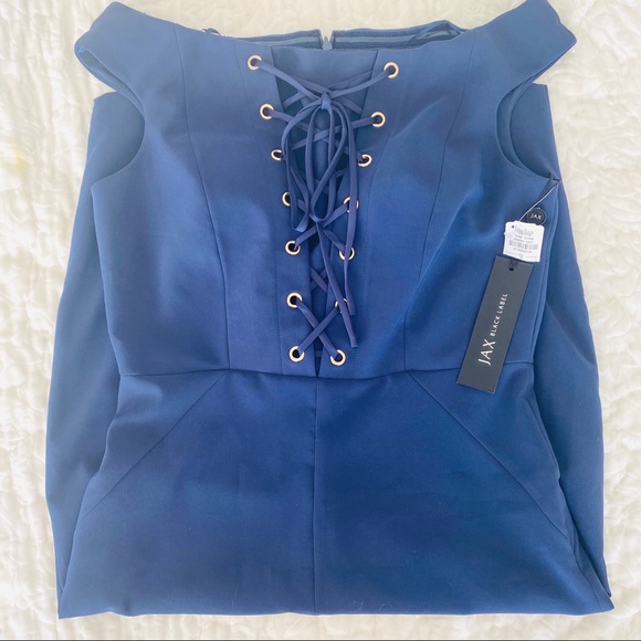 🦋NWT! Neiman Marcus Navy Blue Dress SZ 8 No where to wear - Picture 16 of 16